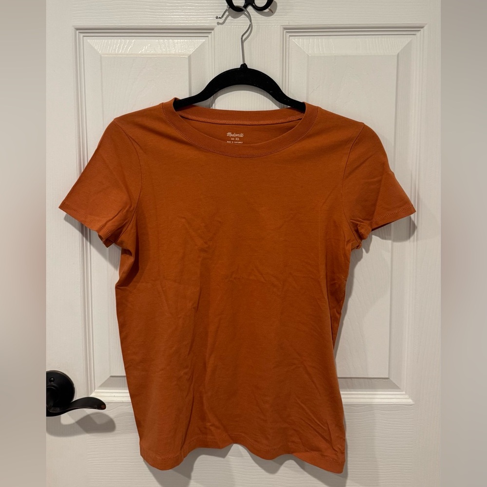 Madewell Women's Short Sleeve Crewneck Tee - Rust